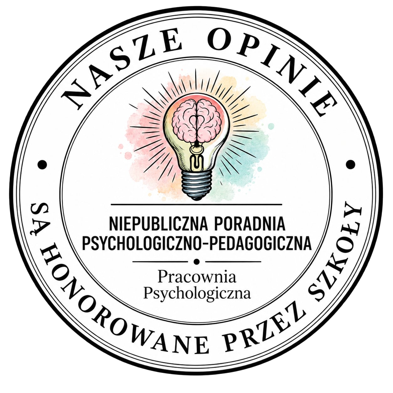 Pieczęć: Nasze opinie są honorowane przez szkoły — NPPP Pracownia Psychologiczna